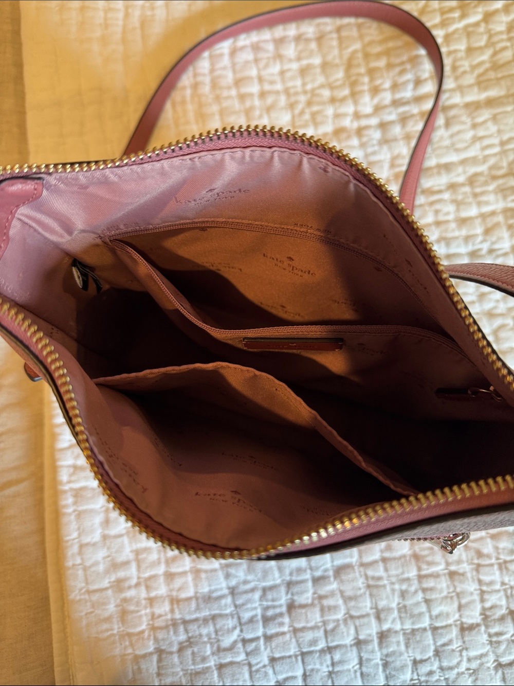 kate spade Pebbled Leather Crossbody in Mauve Pink with Gold Hardware - Picture 4 of 7